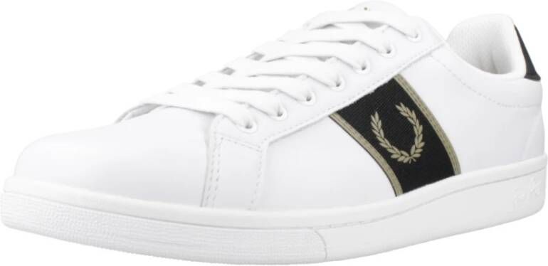 Fred Perry Leren Sneakers voor Mannen White Heren