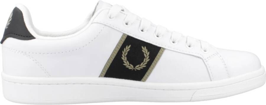 Fred Perry Leren Sneakers voor Mannen White Heren