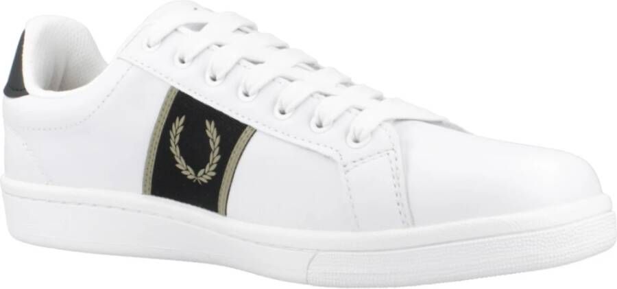 Fred Perry Leren Sneakers voor Mannen White Heren
