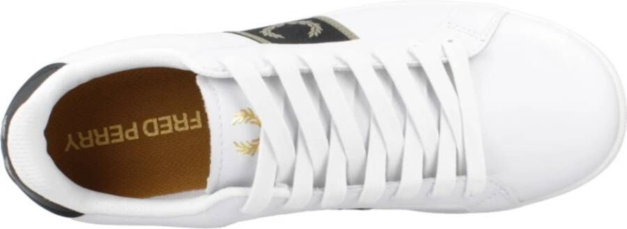 Fred Perry Leren Sneakers voor Mannen White Heren