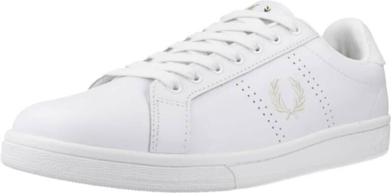 Fred Perry Leren Sneakers White Heren