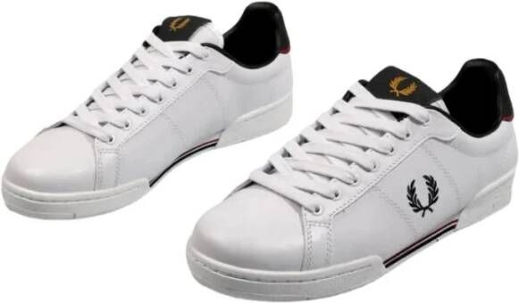 Fred Perry Leren Herensneakers B722 Wit Unisex