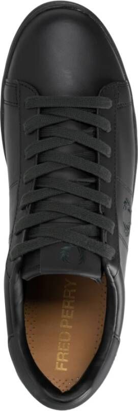 Fred Perry Leren Vetersluiting Sneakers Zwart Heren