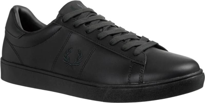Fred Perry Leren Vetersluiting Sneakers Zwart Heren