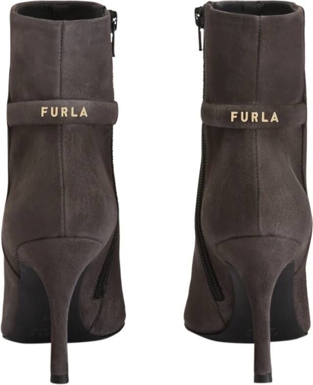 Furla Tijdloze Stiletto Hak Enkellaarzen Bruin Dames