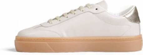 Furla Grijze Leren Veterschoenen White Dames