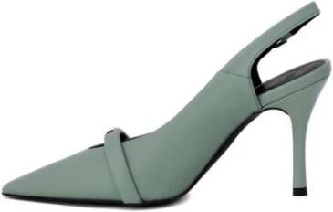 Furla Groene Leren Pumps met Puntige Neus