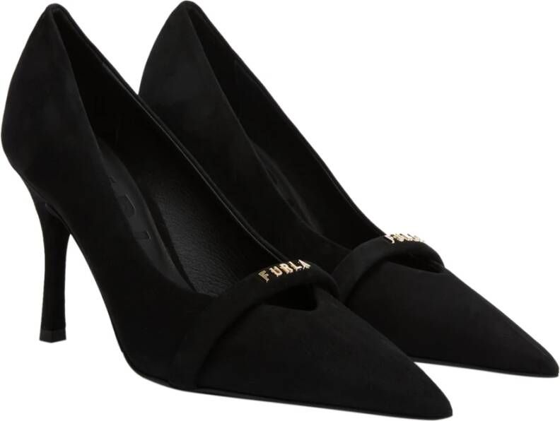 Furla Elegante Suède Stiletto Pumps Zwart Dames