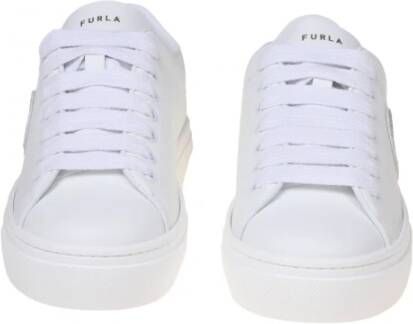 Furla Witte en Zilveren Synthetisch Leren Sneakers White Dames