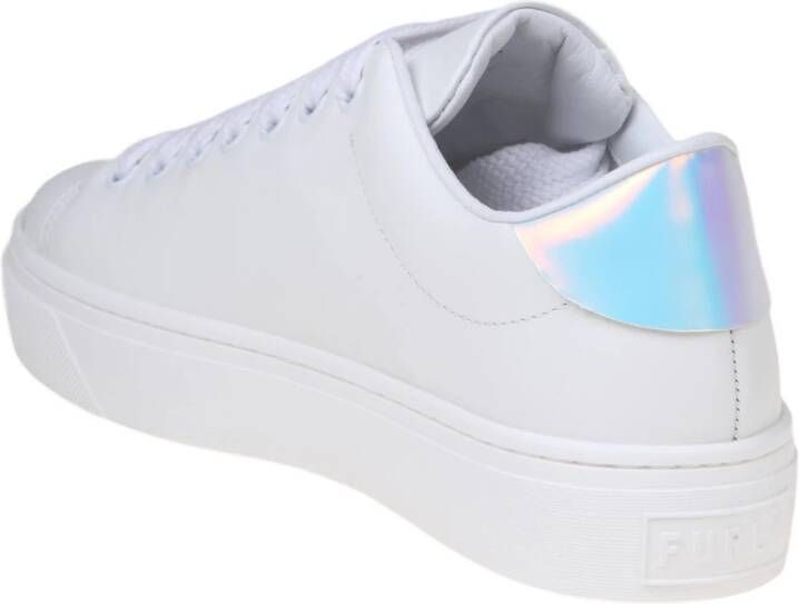 Furla Witte en Zilveren Synthetisch Leren Sneakers White Dames