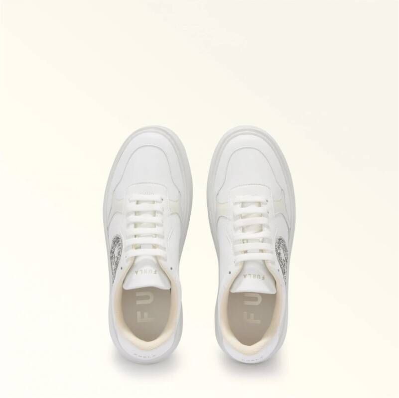 Furla Witte Leren Sneakers Vetersluiting