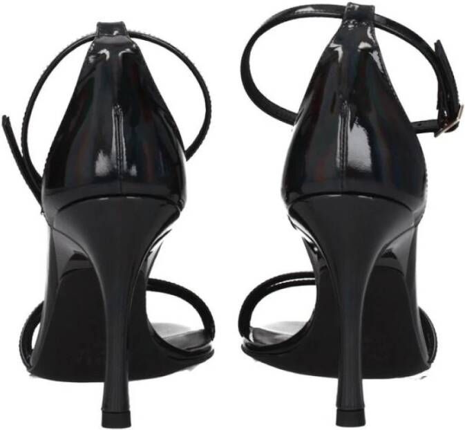 Furla Zwarte Lakleren Hoge Hak Sandalen