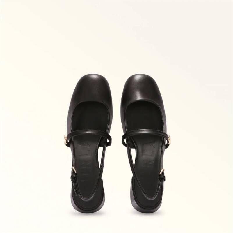 Furla Zwarte leren Mary Jane schoenen