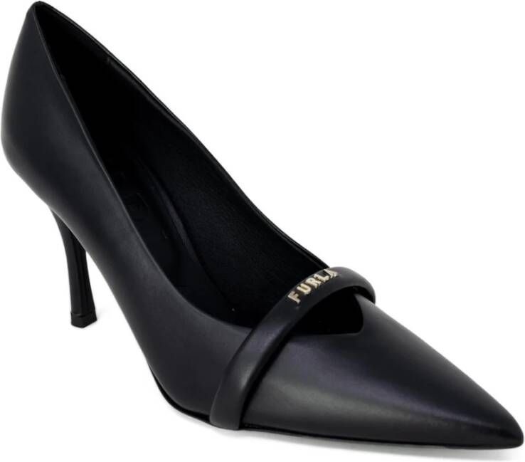 Furla Zwarte Leren Pumps Black Dames