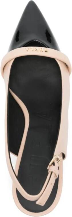 Furla Zwarte leren slingback lage hakken pumps