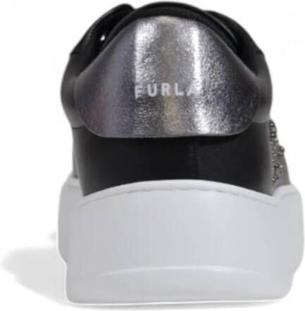 Furla Zwarte leren studs sneakers