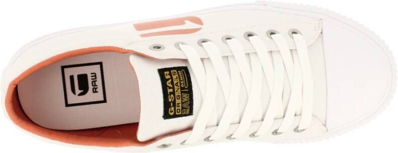 G-Star Canvas Sneaker Low met Rubberen Detail Wit Heren