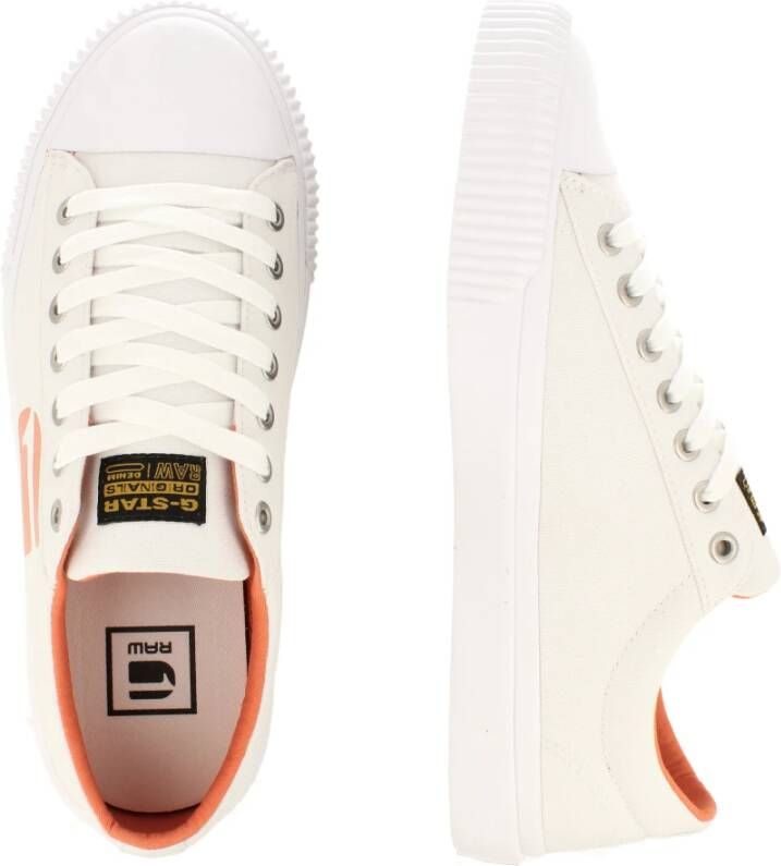 G-Star Canvas Sneaker Low met Rubberen Detail Wit Heren