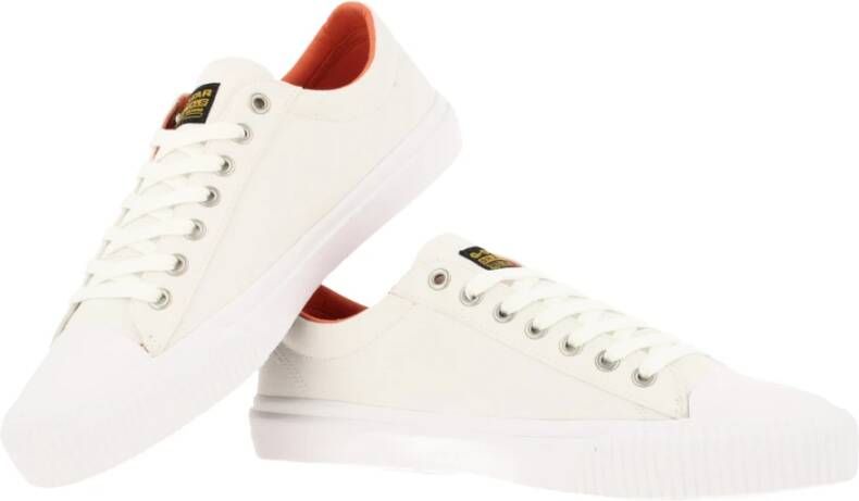 G-Star Canvas Sneaker Low met Rubberen Detail Wit Heren