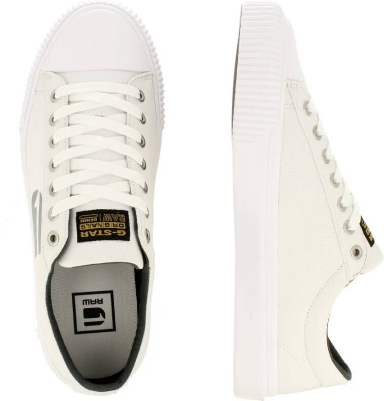 G-Star Canvas Sneaker Low met Rubberen Neuskap Wit Heren