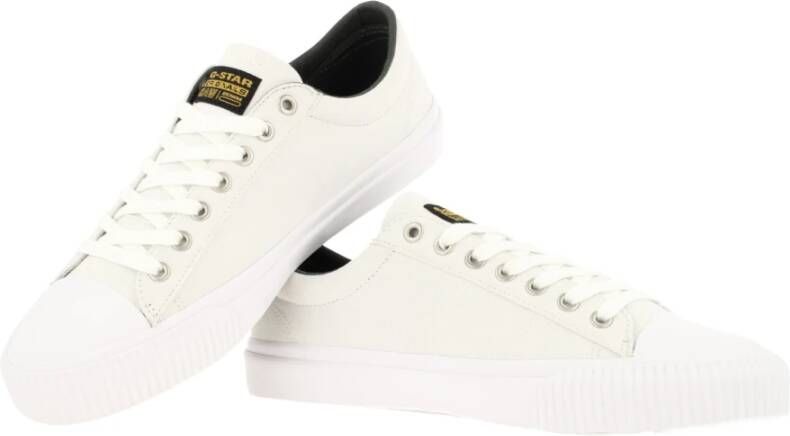 G-Star Canvas Sneaker Low met Rubberen Neuskap Wit Heren