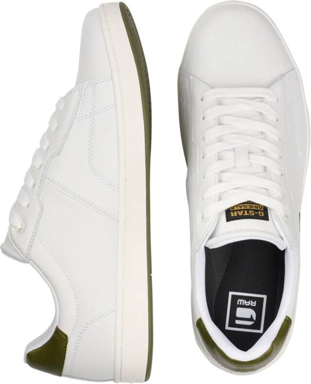 G-Star Klassieke lage sneaker met platte veters Wit Heren