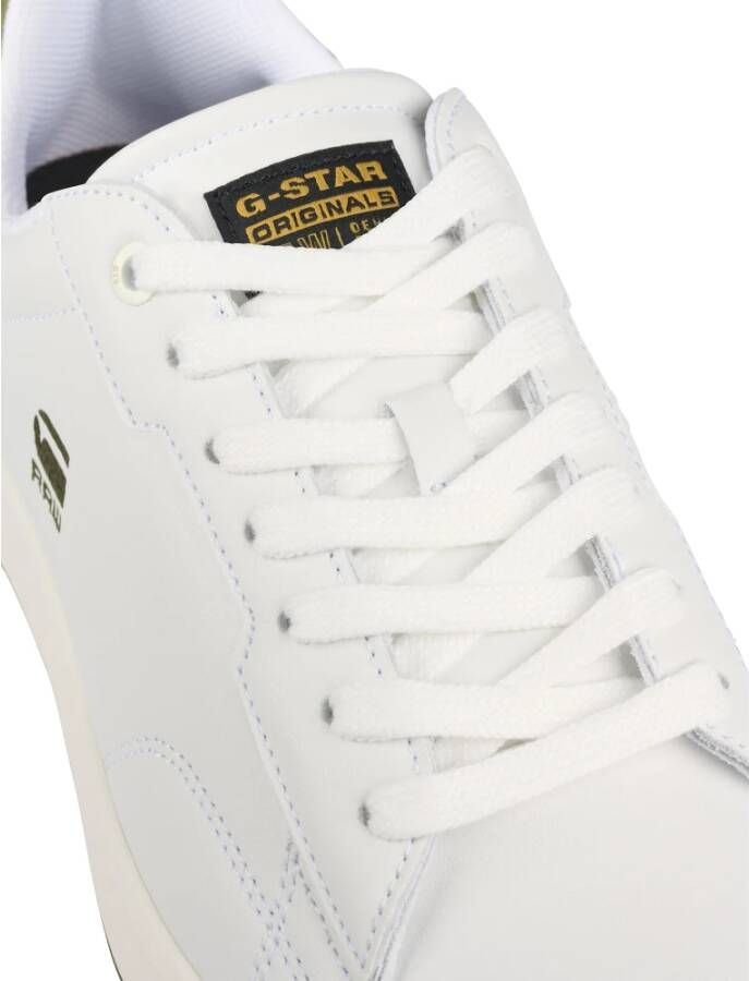 G-Star Klassieke lage sneaker met platte veters Wit Heren