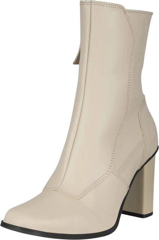 G-Star Leren Enkellaars met Elegante Details Beige Dames