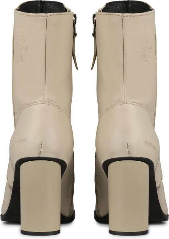 G-Star Leren Enkellaars met Elegante Details Beige Dames