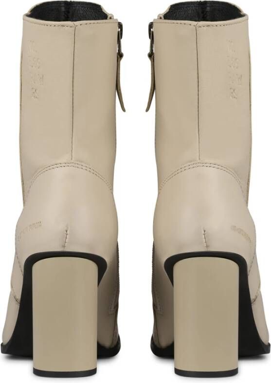 G-Star Leren Enkellaars met Elegante Details Beige Dames