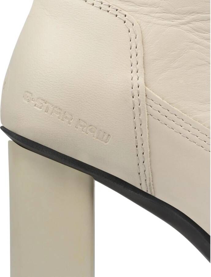 G-Star Leren Enkellaars met Elegante Details Beige Dames