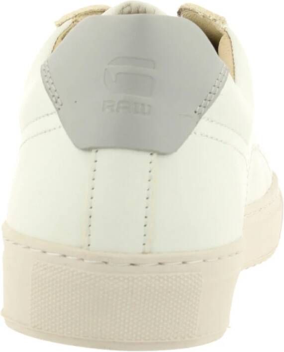 G-Star Leren Lage Sneaker met Logo Details Wit Heren