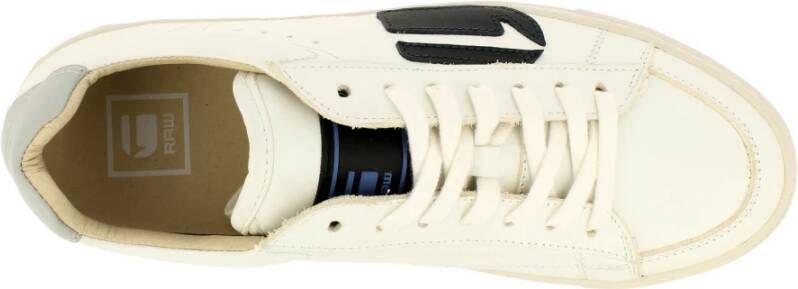 G-Star Leren Lage Sneaker met Logo Details Wit Heren