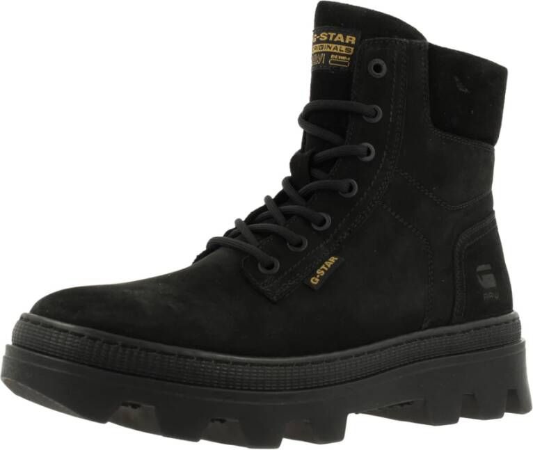 G-Star Moderne Enkellaars met Nubuck en Unieke Details Zwart Heren