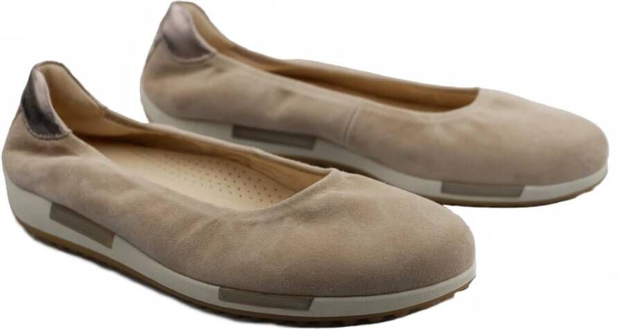Gabor Taupe Ballerina's Slip-On Flats voor dames Beige Dames - Foto 4