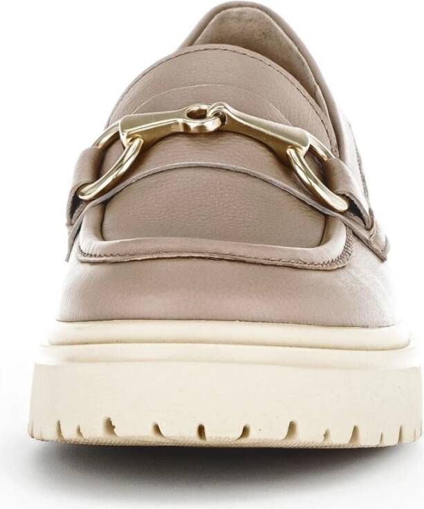 Gabor Beige Leren Loafers