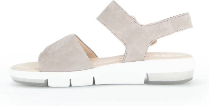 Gabor Beige Leren Sandalen Beige Dames