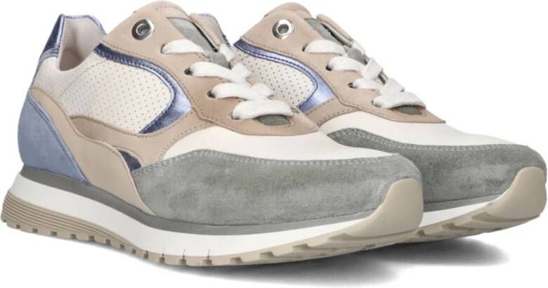 Gabor Beige Leren Sneakers met Suède Panelen Multicolor Dames