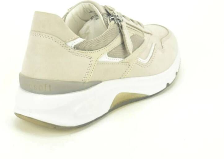 Gabor Beige Nubuc Runner Sneakers voor Vrouwen Beige Dames