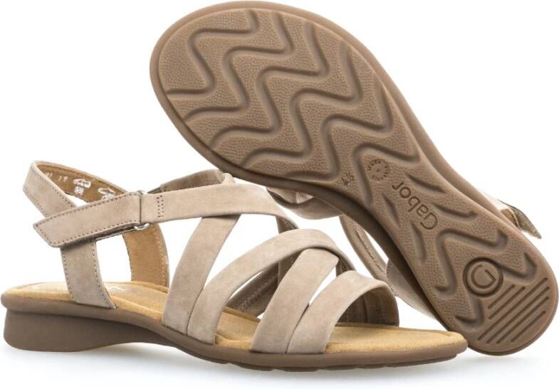 Gabor Beige nubuck leren sandalen Beige Dames