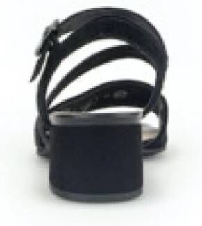 Gabor Zwarte Velours Leren Sandalen Black Dames - Foto 3