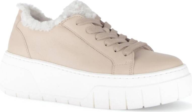 Gabor Beige Sneakers voor Vrouwen Beige Dames