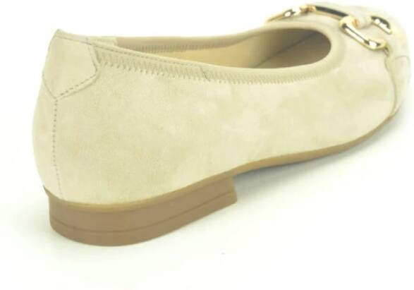 Gabor Beige Suède Ballerina Schoenen Beige Dames