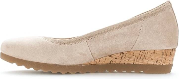 Gabor Beige suède leren ballerina flats Beige Dames
