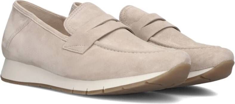 Gabor Beige Suède Loafers Stijlvolle Comfortabele Schoenen Beige Dames