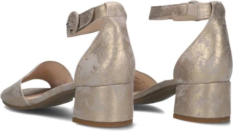 Gabor Beige Suède Sandalen met Enkelbandje