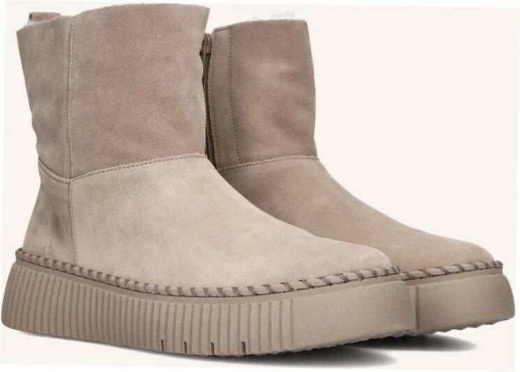 Gabor Beige Winter Enkellaarzen met Plateauzool
