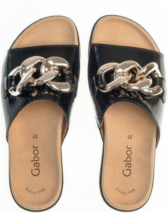 Gabor black casual open slippers Zwart Dames