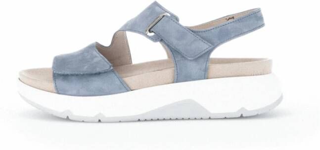 Gabor Blauwe Leren Sandalen Rollingsoft Stijl Blue Dames