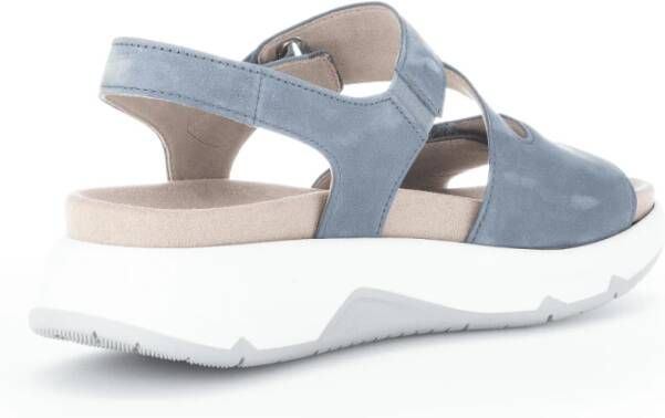 Gabor Blauwe Leren Sandalen Rollingsoft Stijl Blue Dames
